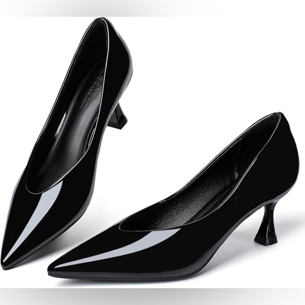 Black Leather Women's Pumps